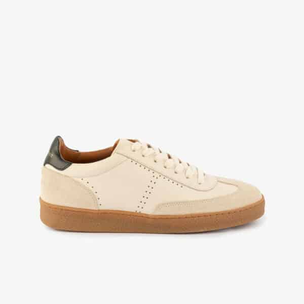 MAISON TOUFET BASKETS CONFORTABLE CRÈME NOIR CUIR VELOURS CUIR LISSE SOLVEIG