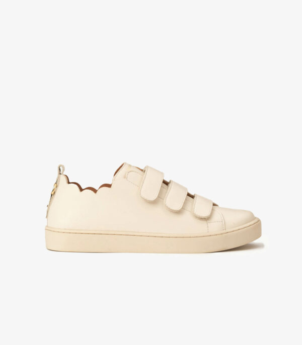MAISON TOUFET BASKETS CONFORTABLE CUIR LISSE CRÈME JULIANNE