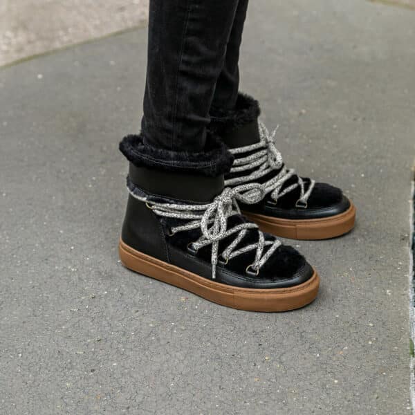 MAISON TOUFET BASKETS CONFORTABLE NOIR CUIR ERICA