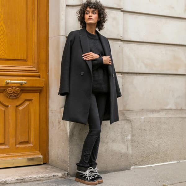 MAISON TOUFET BASKETS CONFORTABLE NOIR CUIR ERICA