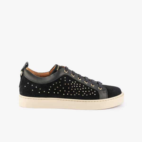 MAISON TOUFET BASKETS CONFORTABLE NOIR CUIR VELOURS CLOUS FLORIDA