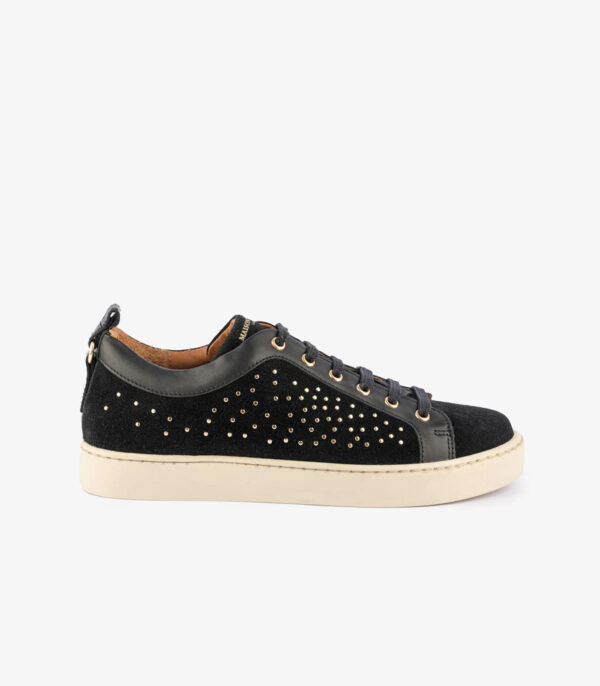 MAISON TOUFET BASKETS CONFORTABLE NOIR CUIR VELOURS CLOUS FLORIDA