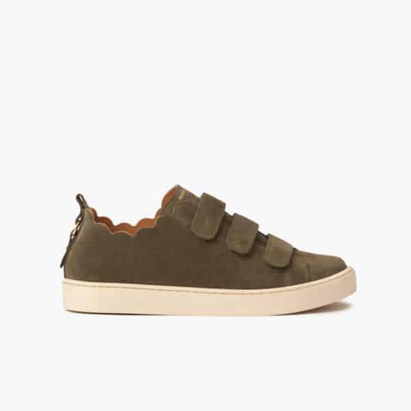 MAISON TOUFET BASKETS CONFORTABLE VELOURS KAKI JULIANNE