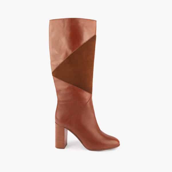 MAISON TOUFET BOTTES CONFORTABLE COGNAC CUIR LISSE COGNAC VELOURS PAULA