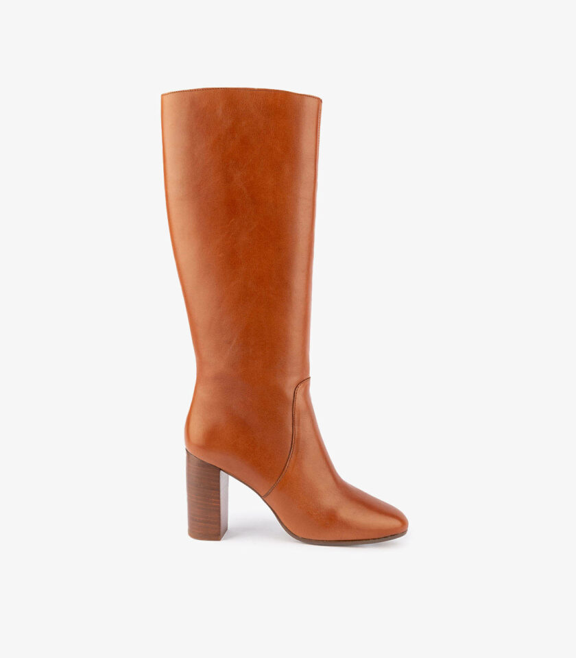 MAISON TOUFET BOTTES CONFORTABLE COGNAC CUIR LISSE NELLY