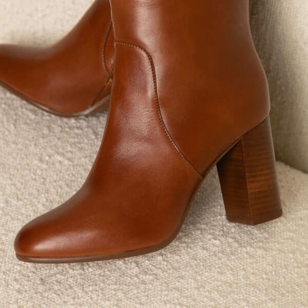 MAISON TOUFET BOTTES CONFORTABLE COGNAC CUIR LISSE NELLY