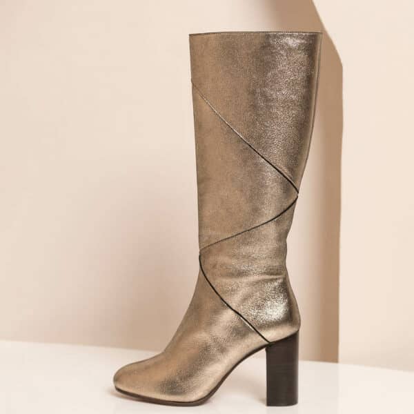 MAISON TOUFET BOTTES CONFORTABLE DORÉ CUIR PAULA