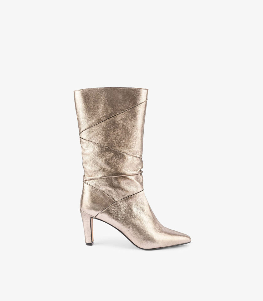 MAISON TOUFET BOTTES CONFORTABLE DORÉ CUIR PIA