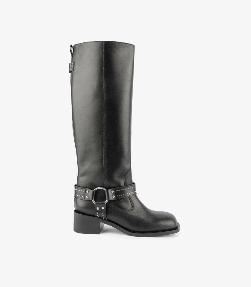 MAISON TOUFET BOTTES CONFORTABLE NOIR CUIR LISSE PATTY