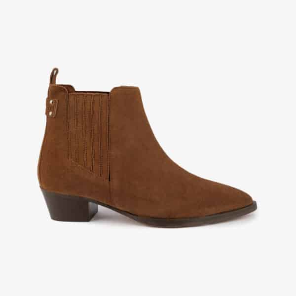 MAISON TOUFET BOTTINES CONFORTABLE CAMEL CUIR VELOURS LINNE