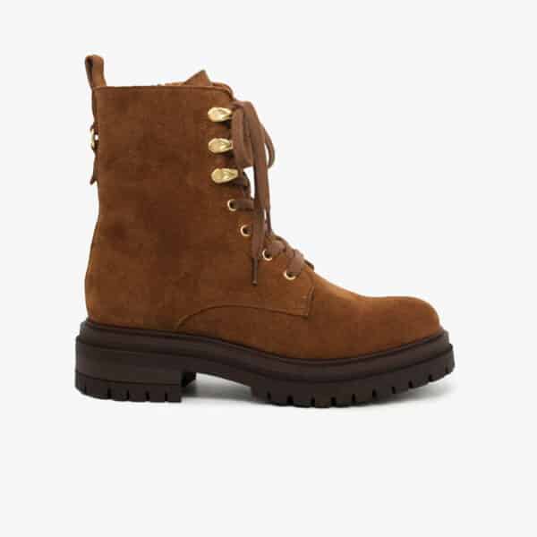 MAISON TOUFET BOTTINES CONFORTABLE COGNAC CUIR VELOURS NORA