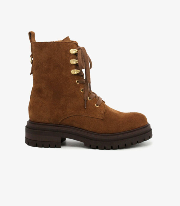 MAISON TOUFET BOTTINES CONFORTABLE COGNAC CUIR VELOURS NORA