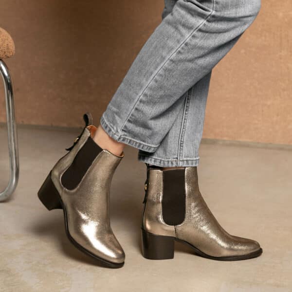MAISON TOUFET BOTTINES CONFORTABLE DORÉ CUIR GÉRALDINE