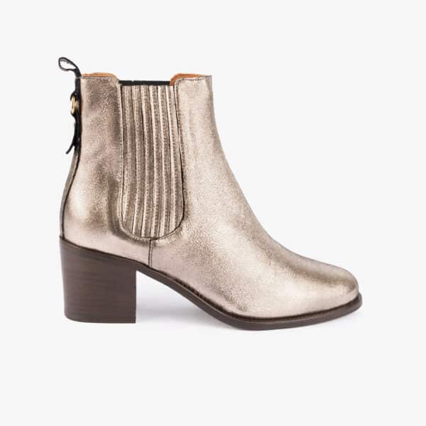 MAISON TOUFET BOTTINES CONFORTABLE DORÉ CUIR MÉTALLISÉ CÉCILIA