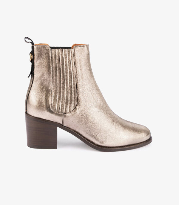 MAISON TOUFET BOTTINES CONFORTABLE DORÉ CUIR MÉTALLISÉ CÉCILIA