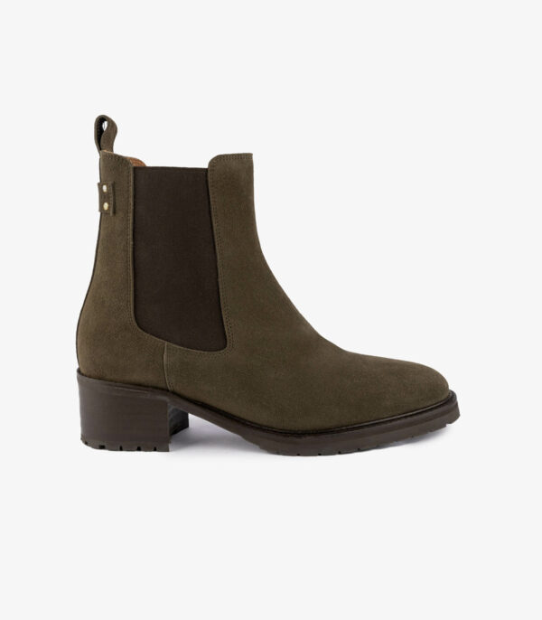 MAISON TOUFET BOTTINES CONFORTABLE KAKI CUIR VELOURS GOLDA