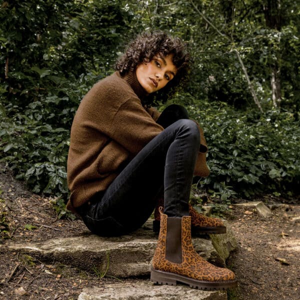 MAISON TOUFET BOTTINES CONFORTABLE LÉOPARD CUIR VELOURS JOELLY