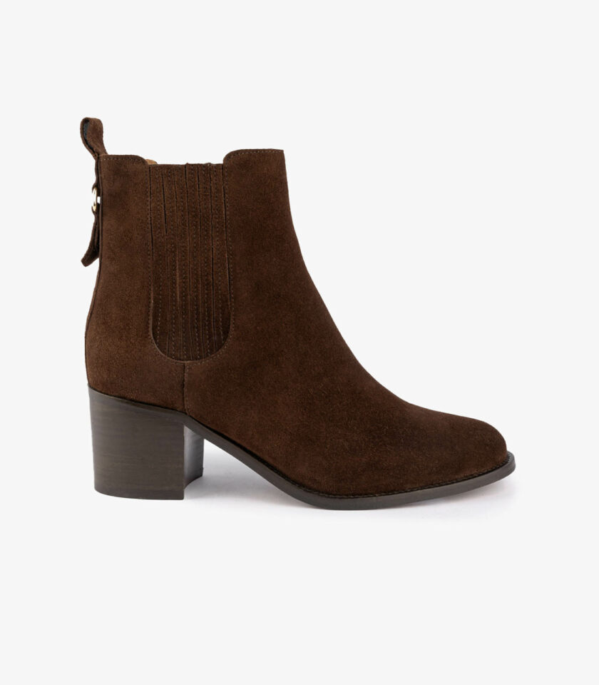 MAISON TOUFET BOTTINES CONFORTABLE MARRON CUIR VELOURS CÉCILIA