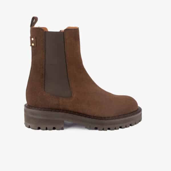 MAISON TOUFET BOTTINES CONFORTABLE MARRON CUIR VELOURS JOELLY