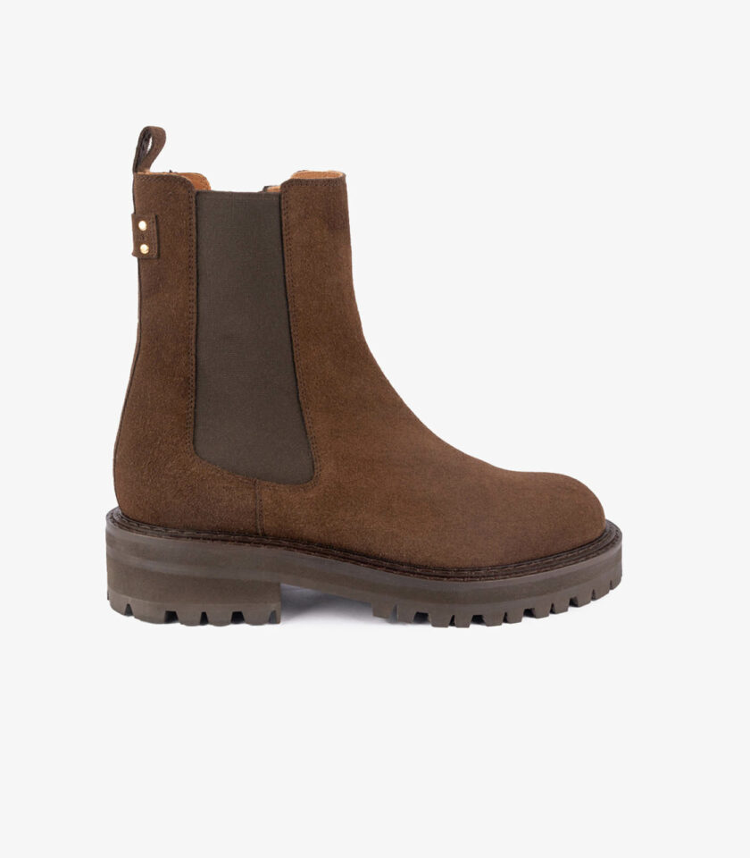 MAISON TOUFET BOTTINES CONFORTABLE MARRON CUIR VELOURS JOELLY
