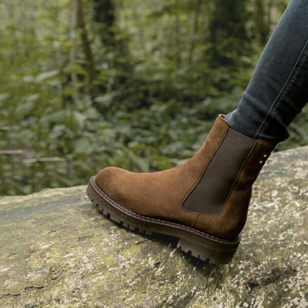 MAISON TOUFET BOTTINES CONFORTABLE MARRON CUIR VELOURS JOELLY