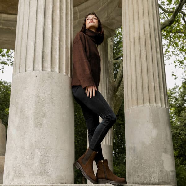 MAISON TOUFET BOTTINES CONFORTABLE MARRON CUIR VELOURS JOELLY