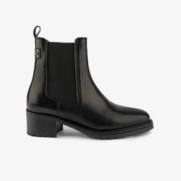 MAISON TOUFET BOTTINES CONFORTABLE NOIR CUIR GLACÉ GOLDA