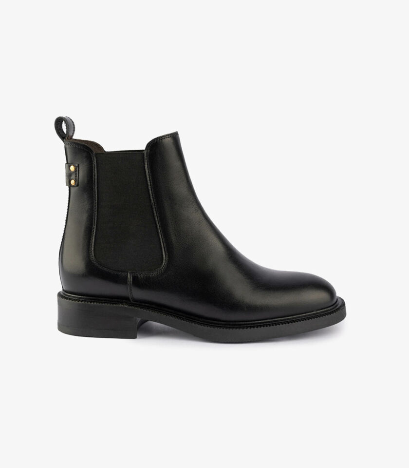 MAISON TOUFET BOTTINES CONFORTABLE NOIR CUIR GLACÉ MAXINE