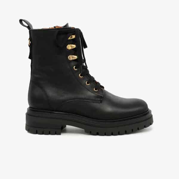 MAISON TOUFET BOTTINES CONFORTABLE NOIR CUIR GLACÉ NORA