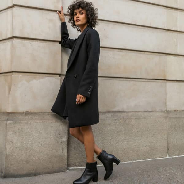 MAISON TOUFET BOTTINES CONFORTABLE NOIR CUIR LISSE CLOUS GISELLA