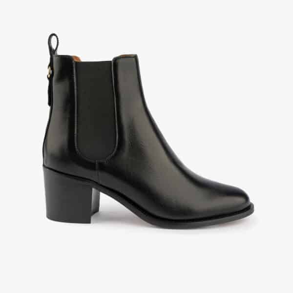 MAISON TOUFET BOTTINES CONFORTABLE NOIR CUIR LISSE GÉRALDINE