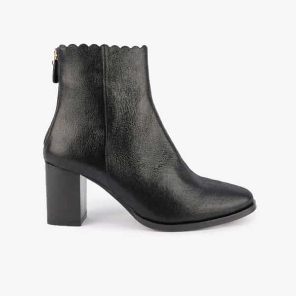 MAISON TOUFET BOTTINES CONFORTABLE NOIR CUIR MÉTALLISÉ GISELLA
