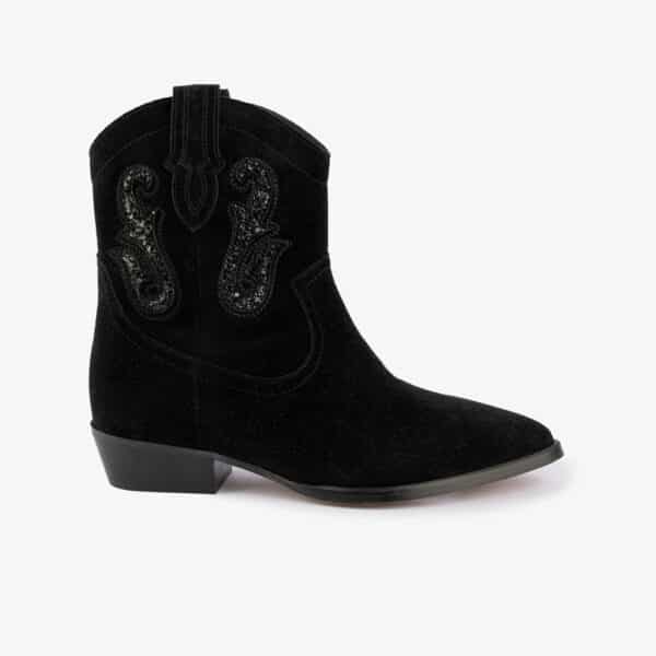 MAISON TOUFET BOTTINES CONFORTABLE NOIR CUIR VELOURS IRÈNE