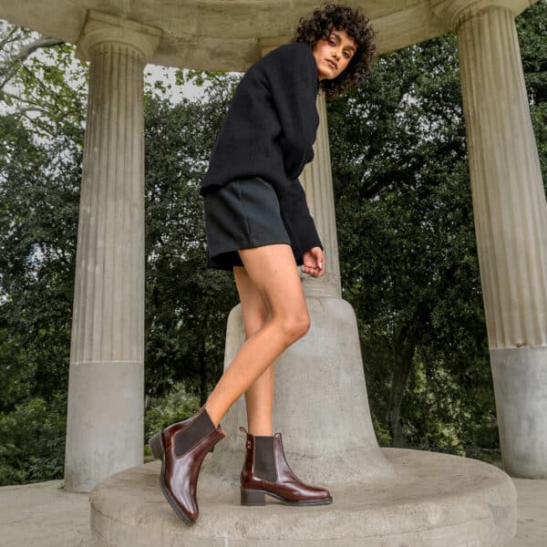 MAISON TOUFET BOTTINES CONFORTABLE WHISKY CUIR GLACÉ GOLDA