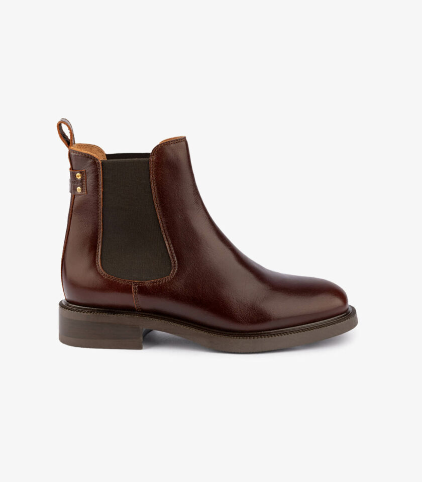 MAISON TOUFET BOTTINES CONFORTABLE WHISKY CUIR GLACÉ MAXINE
