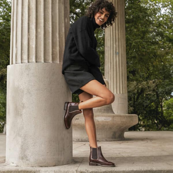 MAISON TOUFET BOTTINES CONFORTABLE WHISKY CUIR GLACÉ MAXINE