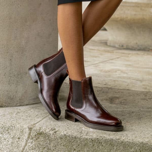 MAISON TOUFET BOTTINES CONFORTABLE WHISKY CUIR GLACÉ MAXINE