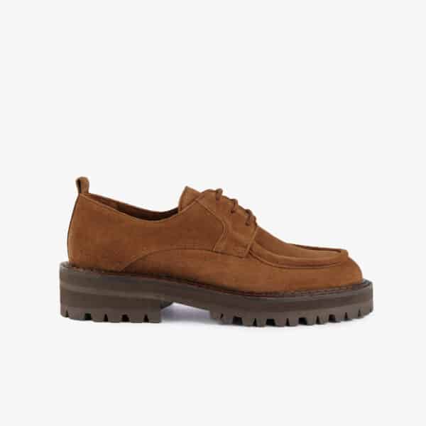 MAISON TOUFET DERBIES CONFORTABLE CAMEL CUIR VELOURS DANIELLA