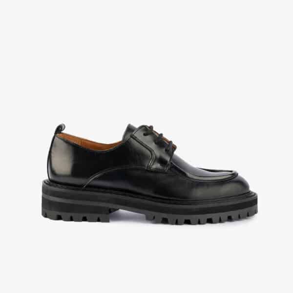 MAISON TOUFET DERBIES CONFORTABLE NOIR CUIR GLACÉ DANIELLA