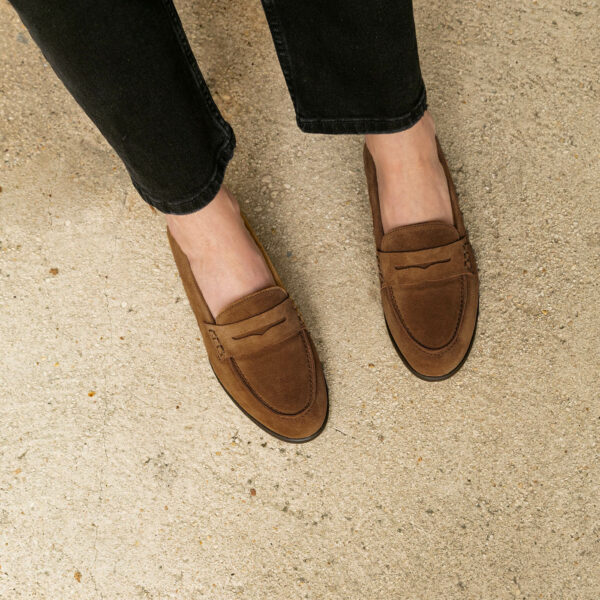 MAISON TOUFET MOCASSINS CONFORTABLE CAMEL CUIR VELOURS ROSIE