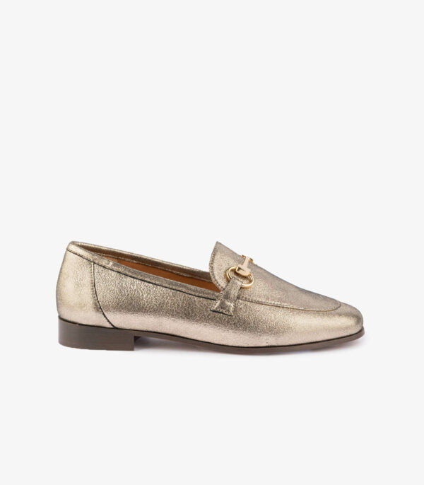 MAISON TOUFET MOCASSINS CONFORTABLE DORÉ CUIR MÉTALLISÉ CLÉMENCE