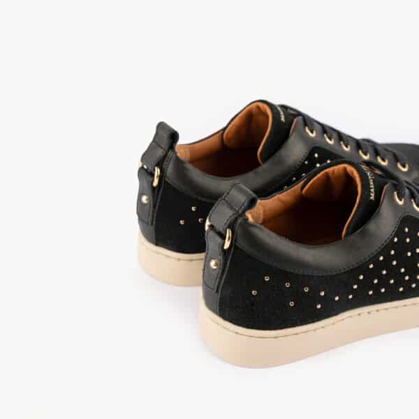 MAISON TOUFET BASKETS CONFORTABLE NOIR CUIR VELOURS CLOUS FLORIDA