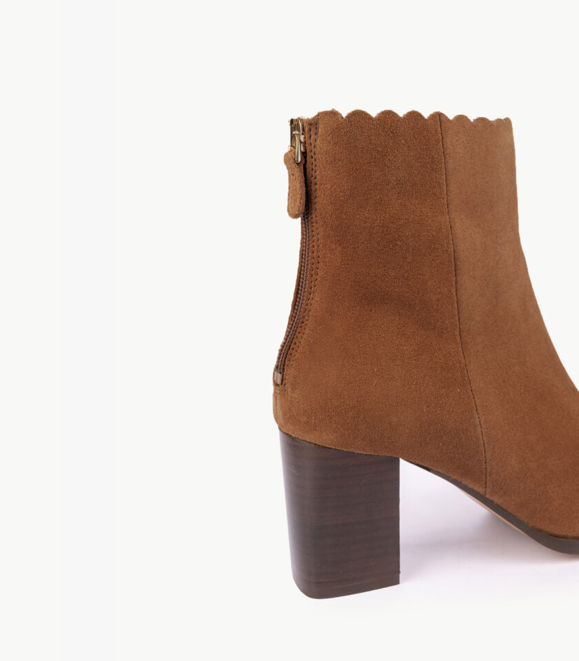 MAISON TOUFET BOTTINES CONFORTABLE CAMEL CUIR VELOURS GISELLA