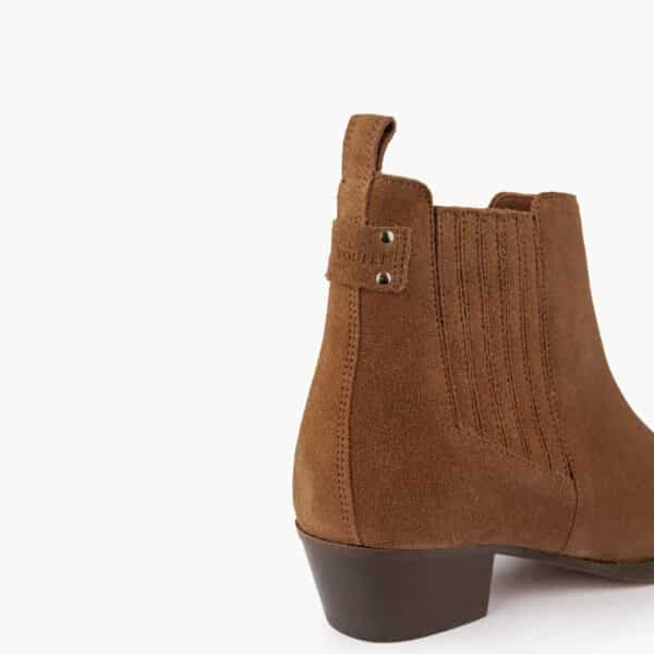 MAISON TOUFET BOTTINES CONFORTABLE CAMEL CUIR VELOURS LINNE