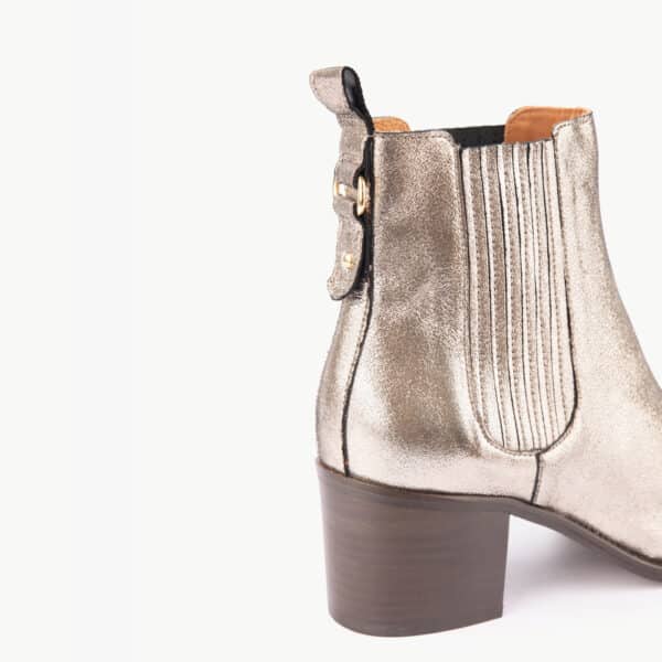 MAISON TOUFET BOTTINES CONFORTABLE DORÉ CUIR MÉTALLISÉ CÉCILIA