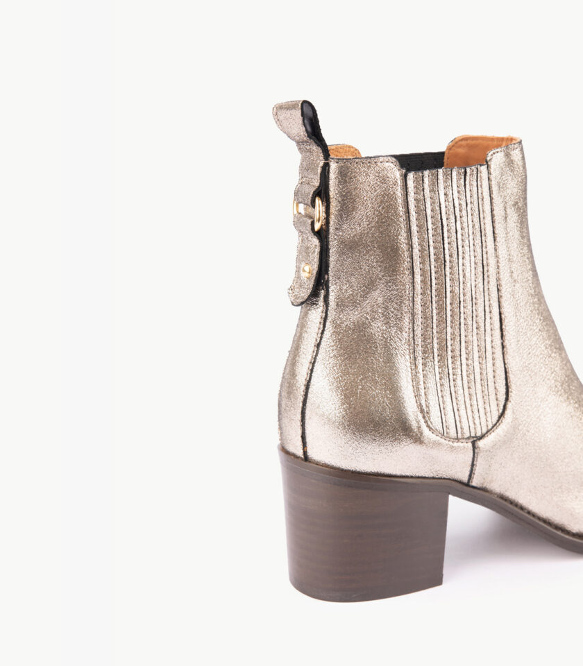 MAISON TOUFET BOTTINES CONFORTABLE DORÉ CUIR MÉTALLISÉ CÉCILIA