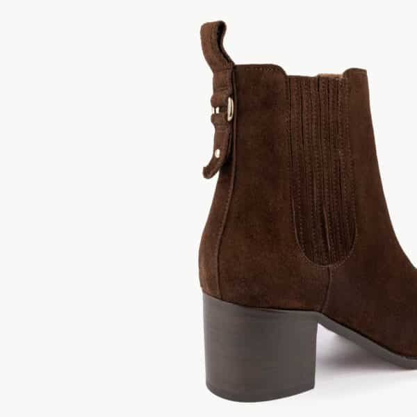 MAISON TOUFET BOTTINES CONFORTABLE MARRON CUIR VELOURS CÉCILIA