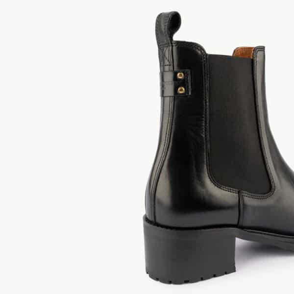 MAISON TOUFET BOTTINES CONFORTABLE NOIR CUIR GLACÉ GOLDA