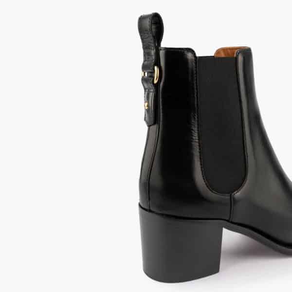 MAISON TOUFET BOTTINES CONFORTABLE NOIR CUIR LISSE GÉRALDINE