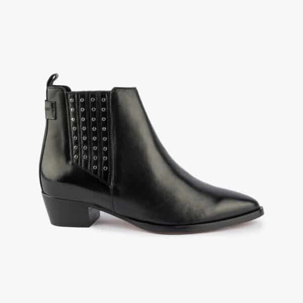 MAISON TOUFET BOTTINES CONFORTABLE NOIR CUIR LISSE LINNE
